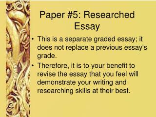 Paper #5: Researched Essay