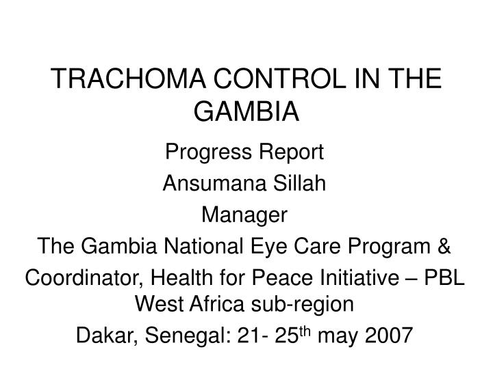 trachoma control in the gambia