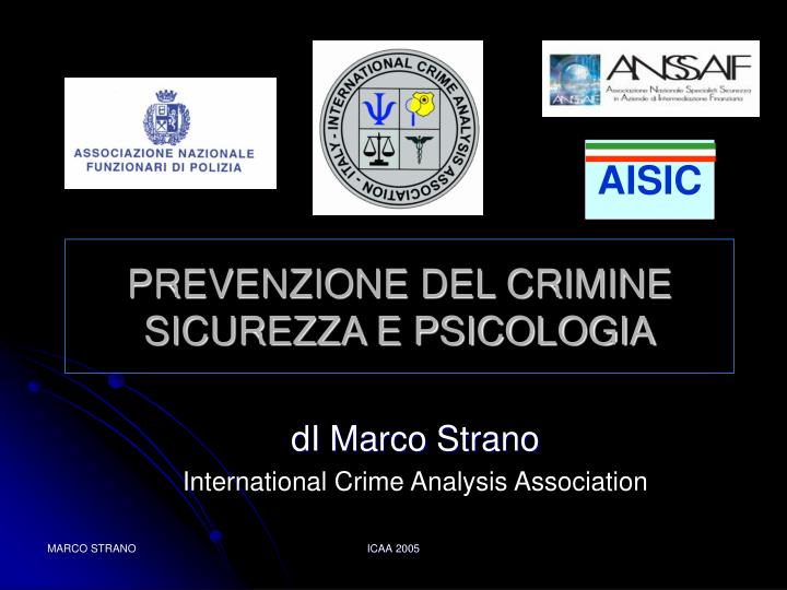 prevenzione del crimine sicurezza e psicologia