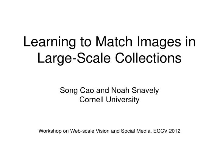 learning to match images in large scale collections
