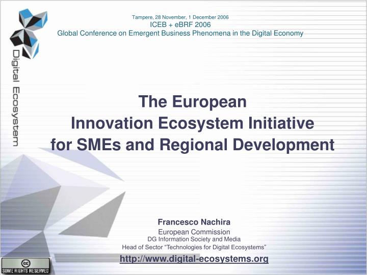 the european innovation ecosystem initiative for smes and regional development