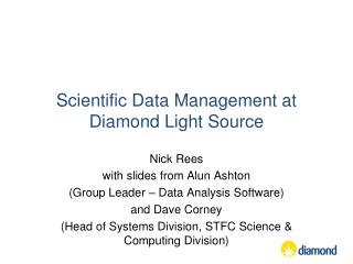 Scientific Data Management at Diamond Light Source