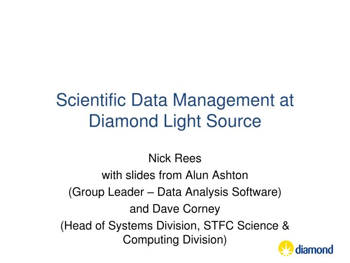 scientific data management at diamond light source