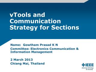 vTools and Communication Strategy for Sections