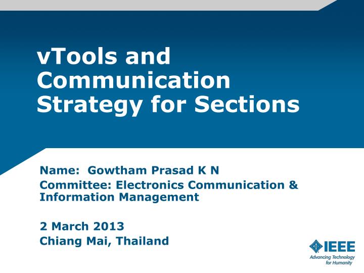 vtools and communication strategy for sections