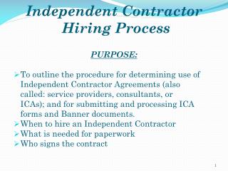 Independent Contractor Hiring Process