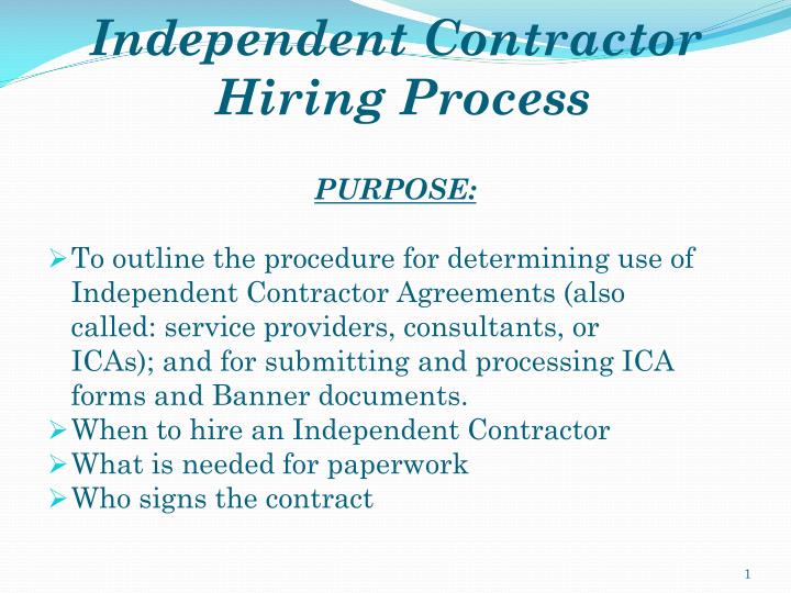 independent contractor hiring process