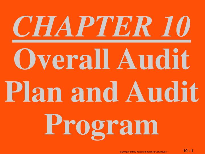 chapter 10 overall audit plan and audit program