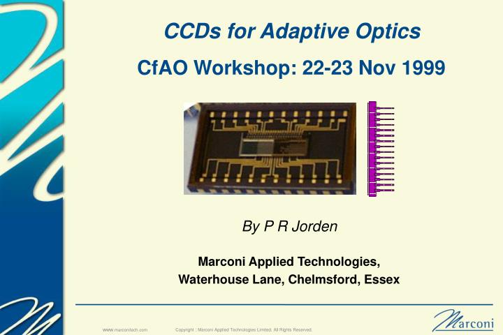 ccds for adaptive optics cfao workshop 22 23 nov 1999