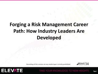 Forging a Risk Management Career Path: How Industry Leaders Are Developed