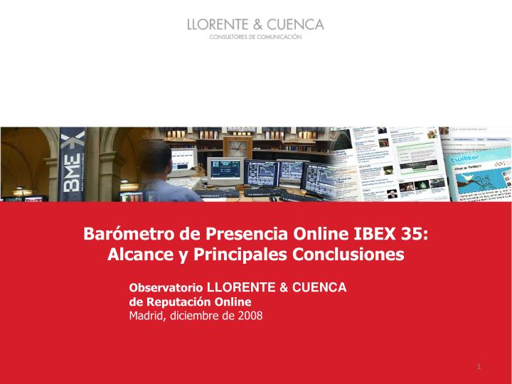 bar metro de presencia online ibex 35 alcance y principales conclusiones