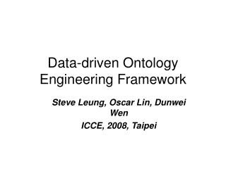 Data-driven Ontology Engineering Framework