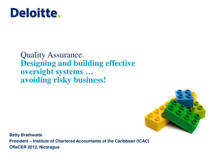 quality assurance designing and building effective oversight systems avoiding risky business