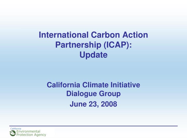 international carbon action partnership icap update