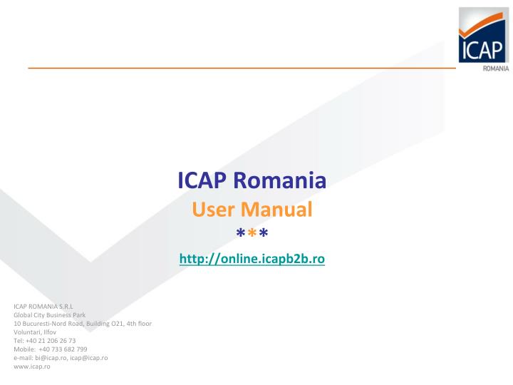 icap romania user manual http online icapb2b ro