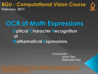 OCR of Math Expressions