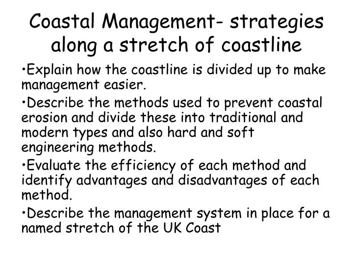 coastal management strategies along a stretch of coastline