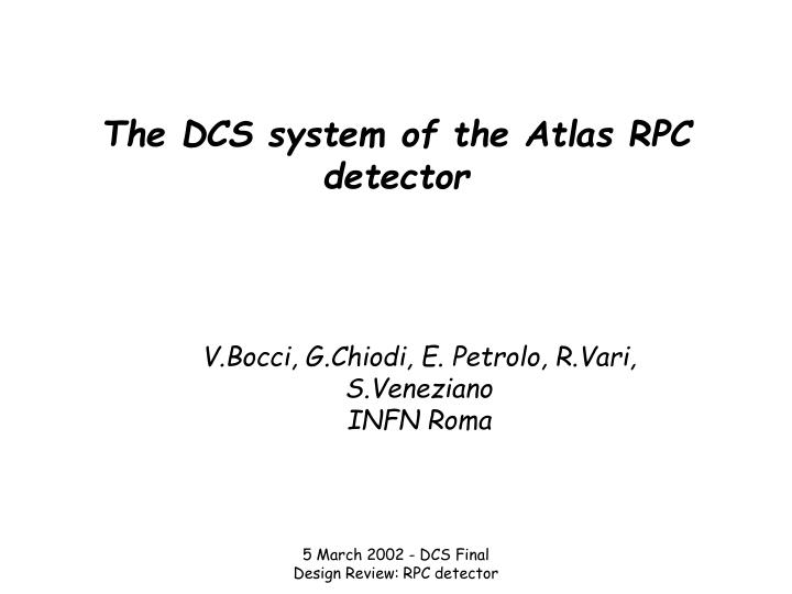 the dcs system of the atlas rpc detector