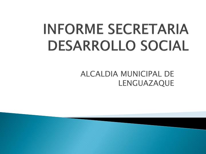 informe secretaria desarrollo social