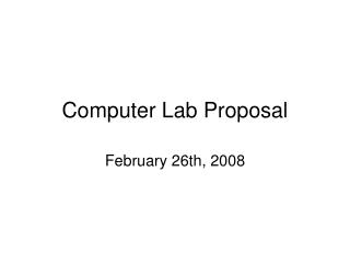 Computer Lab Proposal