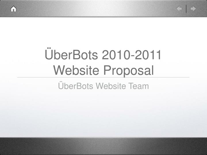 berbots 2010 2011 website proposal