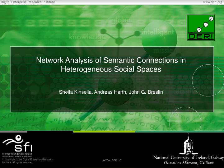 network analysis of semantic connections in heterogeneous social spaces