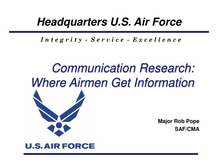 communication research where airmen get information