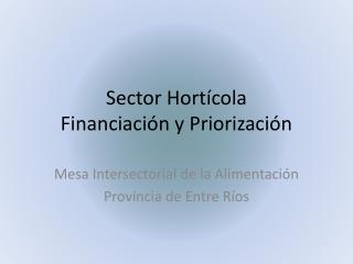 sector hort cola financiaci n y priorizaci n
