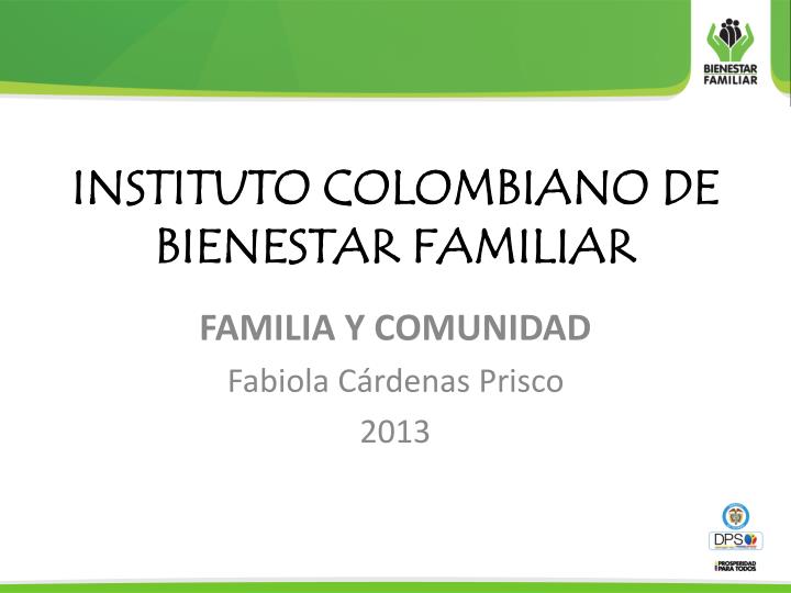 instituto colombiano de bienestar familiar