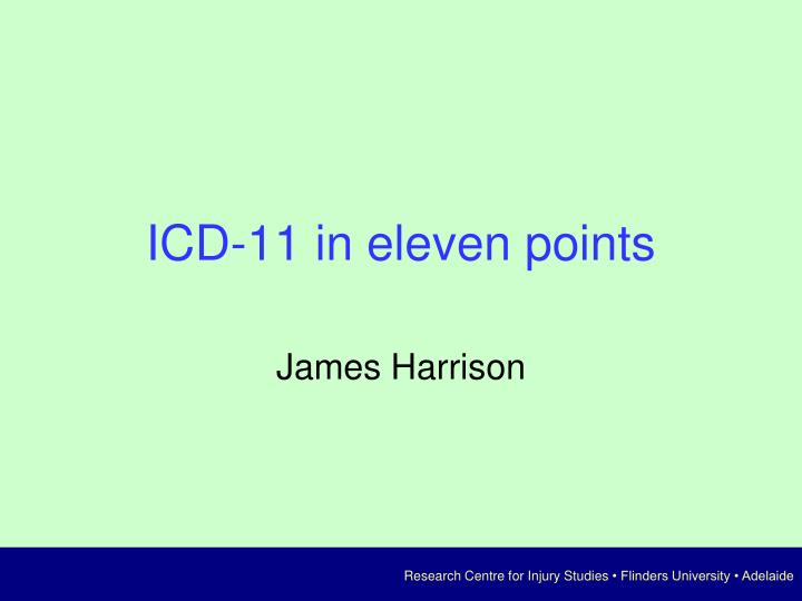 icd 11 in eleven points