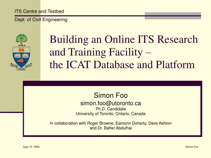 building an online its research and training facility the icat database and platform