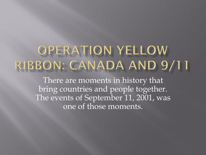operation yellow ribbon canada and 9 11