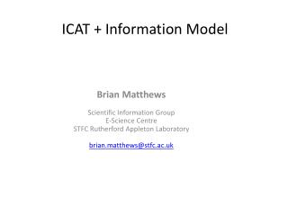 ICAT + Information Model