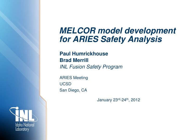 melcor model development for aries safety analysis
