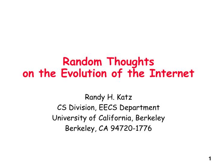 random thoughts on the evolution of the internet