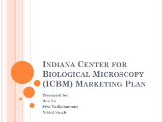 Indiana Center for Biological Microscopy (ICBM) Marketing Plan