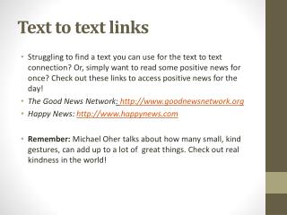 Text to text links