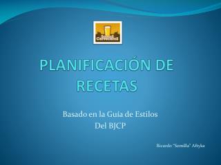 planificaci n de recetas