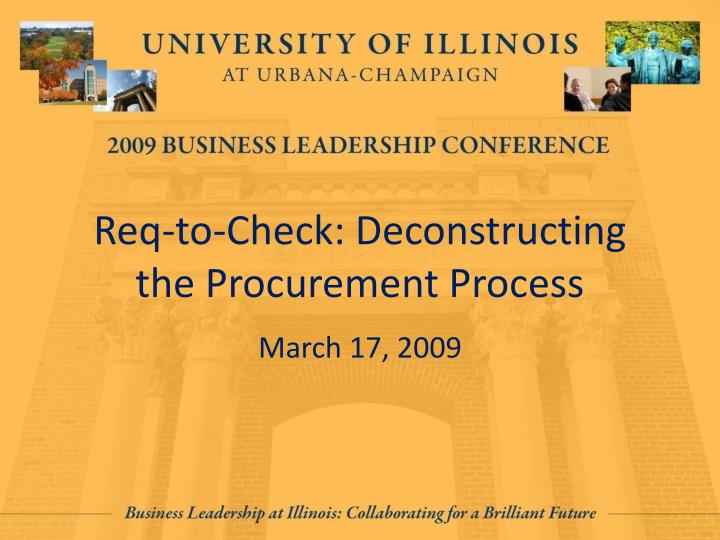 req to check deconstructing the procurement process