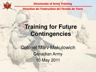 Training for Future Contingencies