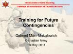 Training for Future Contingencies - slide 1