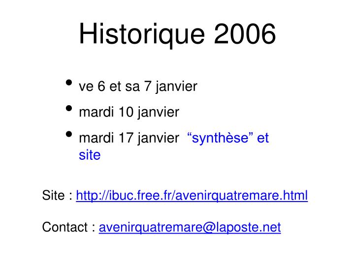 historique 2006