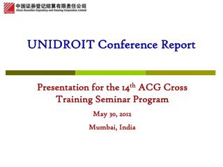 unidroit c onference report