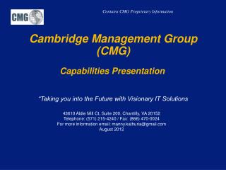 Cambridge Management Group (CMG)