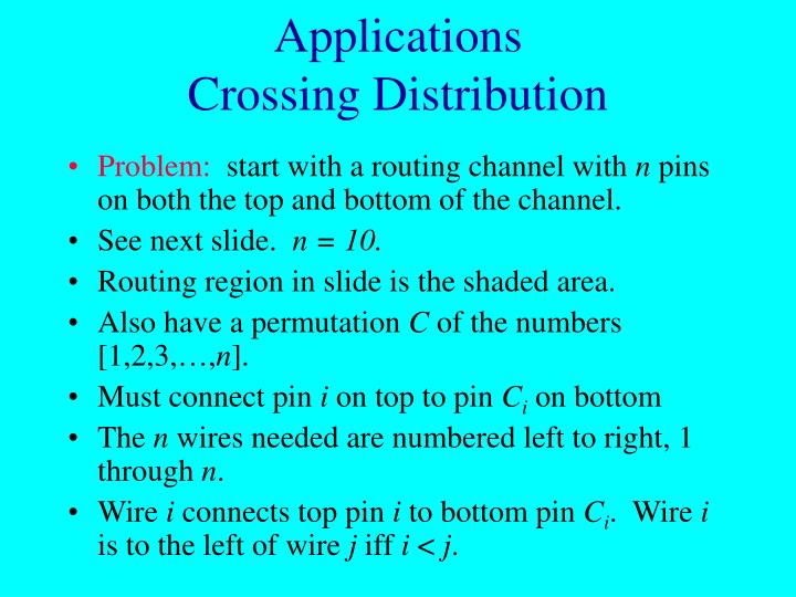applications crossing distribution