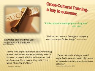 Cross-Cultural Training- a key to success: