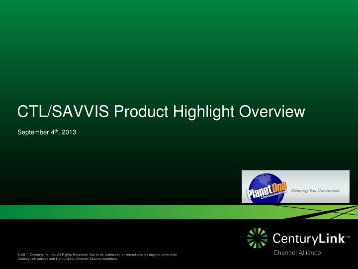 ctl savvis product highlight overview