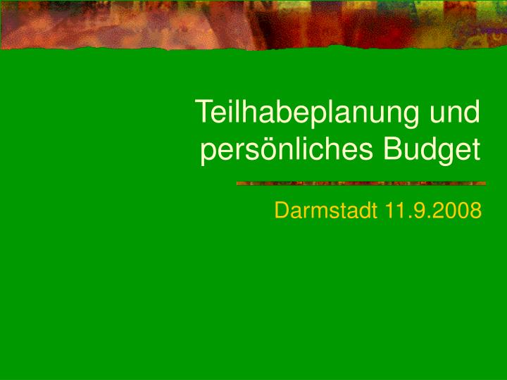 teilhabeplanung und pers nliches budget