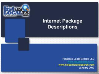 Internet Package Descriptions