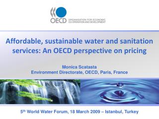 Affordable, sustainable water and sanitation services: An OECD perspective on pricing